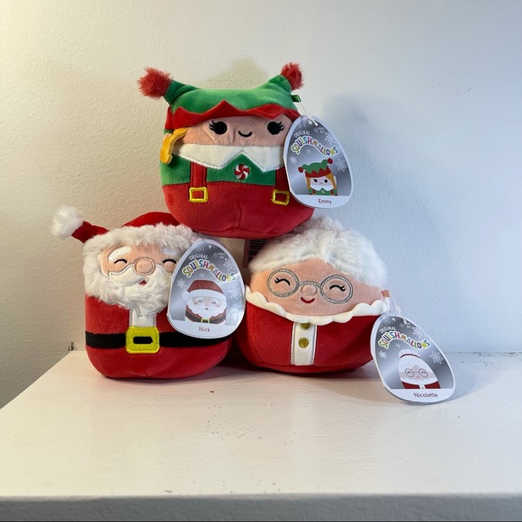 NEW Squishmallow Christmas mini Santa Nick, Nicolette, Emmy elf 4.5 inch NWT - Picture 14 of 14